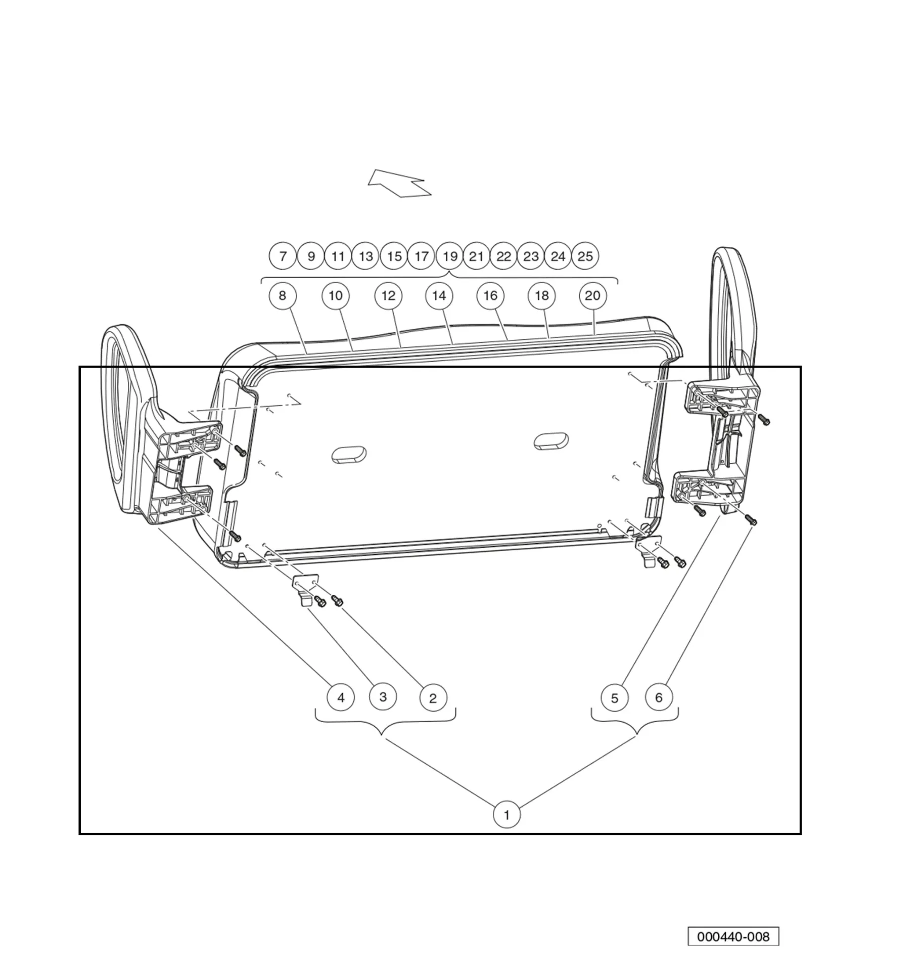 [103833901] Armrest kit seat botm, Original for Clubcar