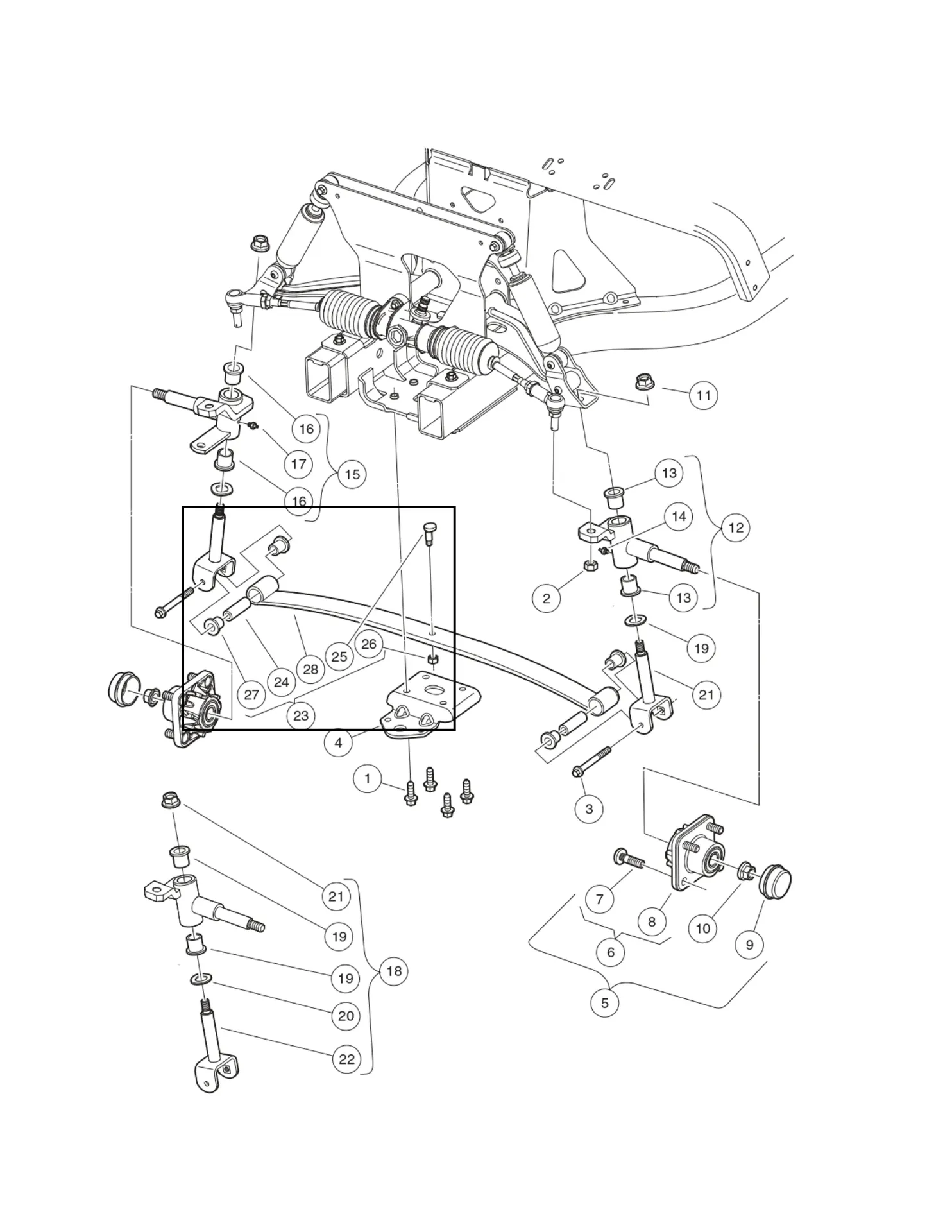 Front leaf spring asm 50.4, Original for Clubcar 