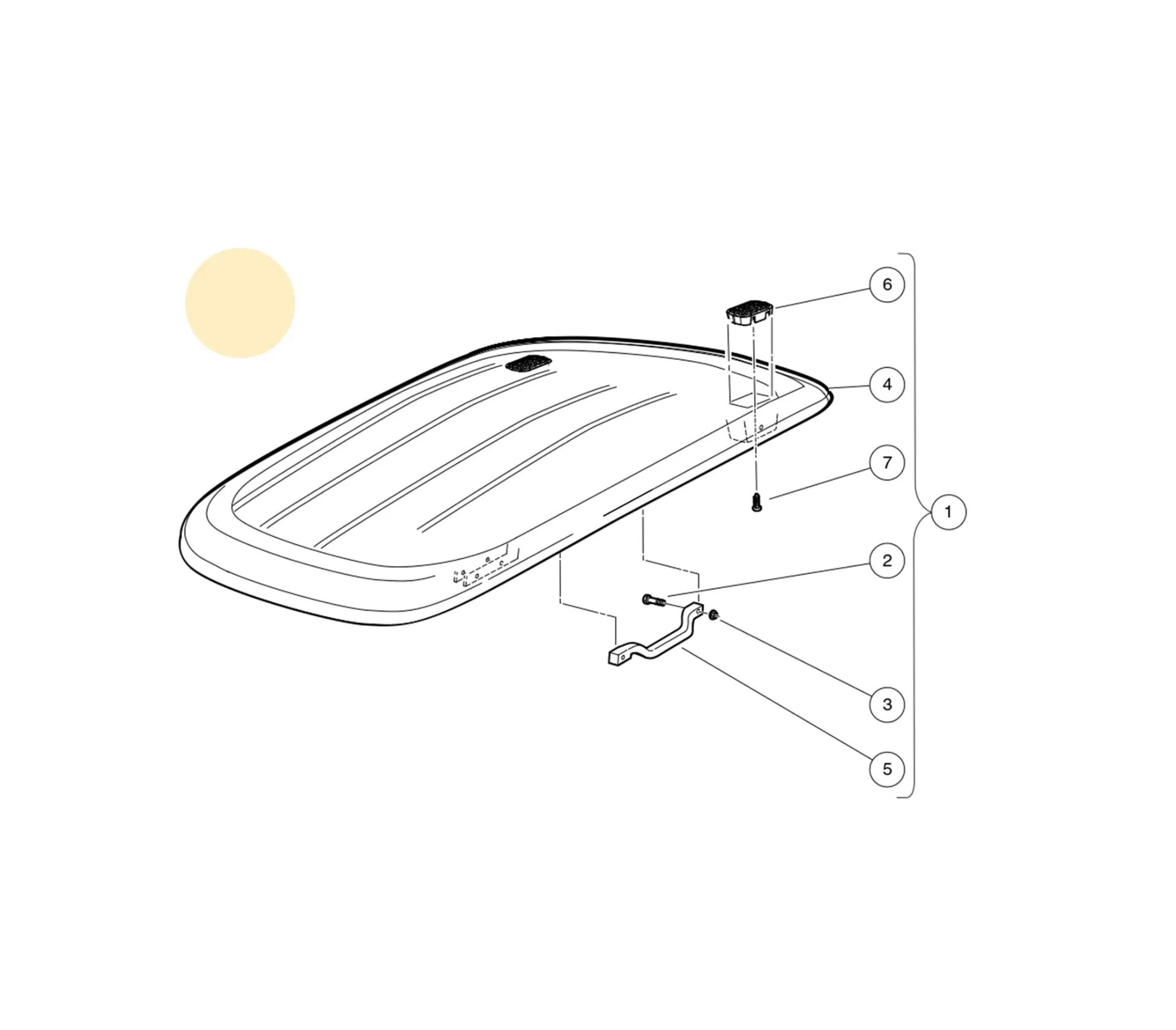 Asm canopy w handles beige 40602, Original for Clubcar
