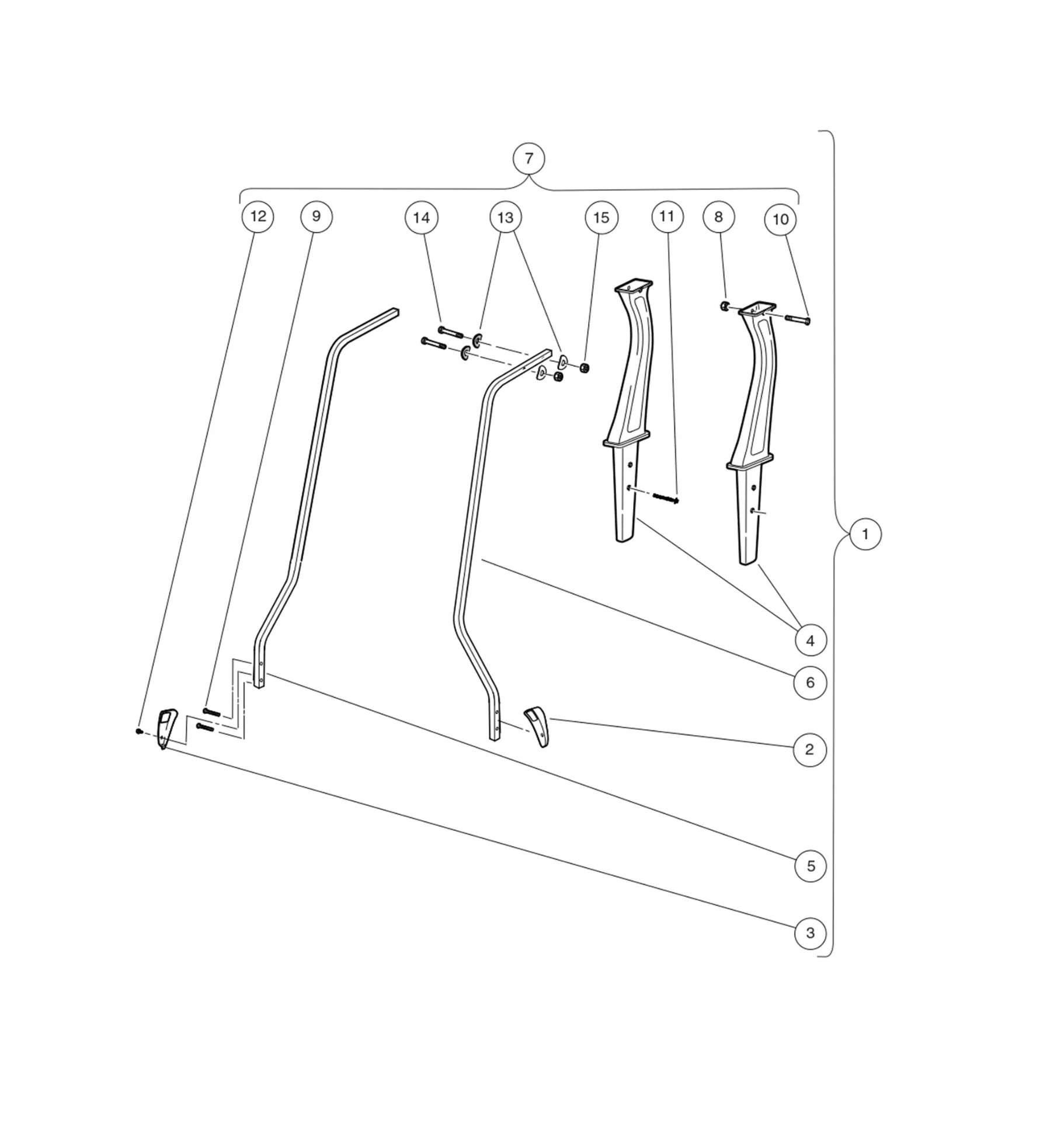 Kit supports de toit std 40602, pièce d'origine Clubcar