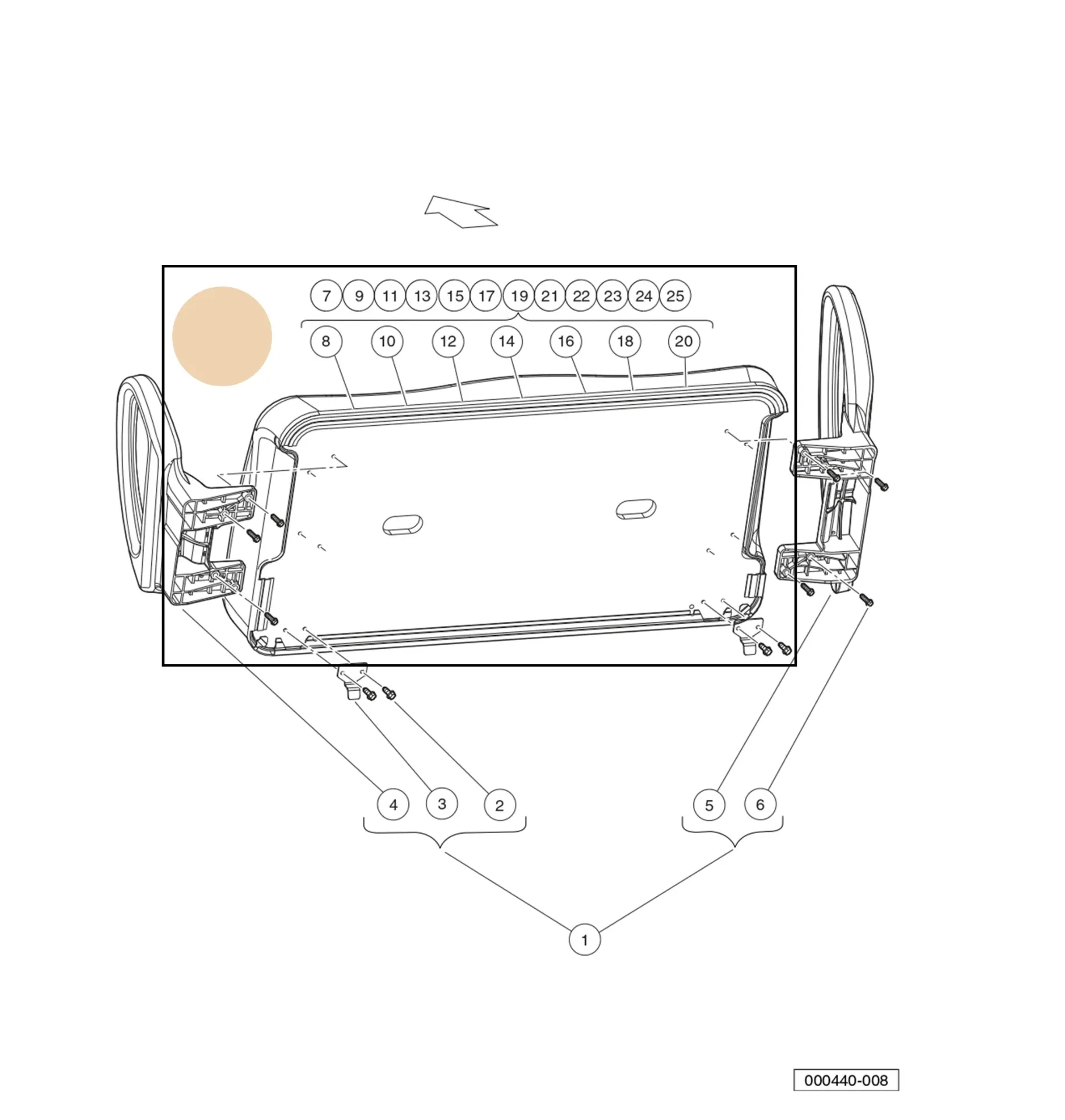 [104023421] Assise de siège, beige, pièce d'origine Clubcar