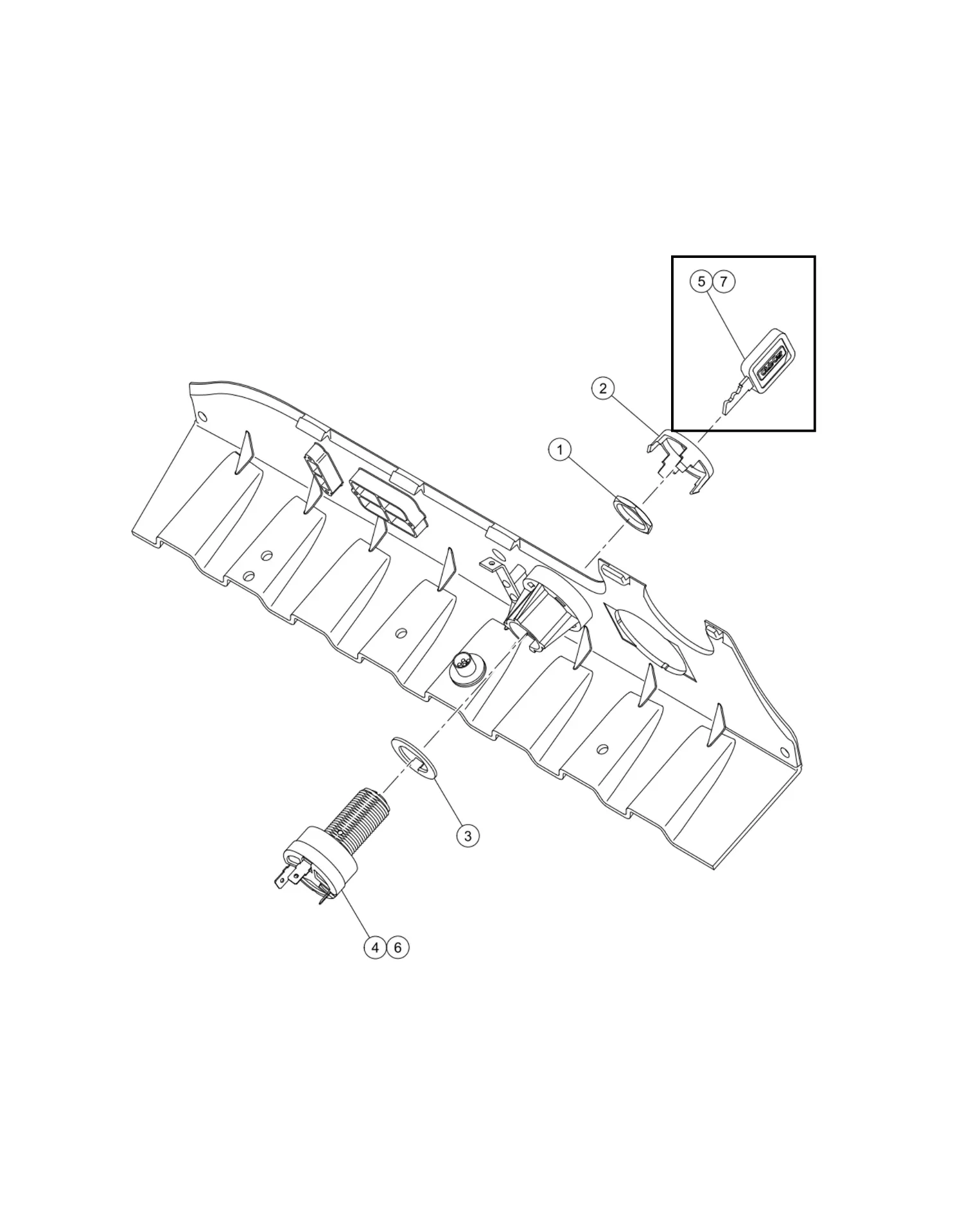 [105068001] Key, uncommon, padded 1a, Original for Clubcar