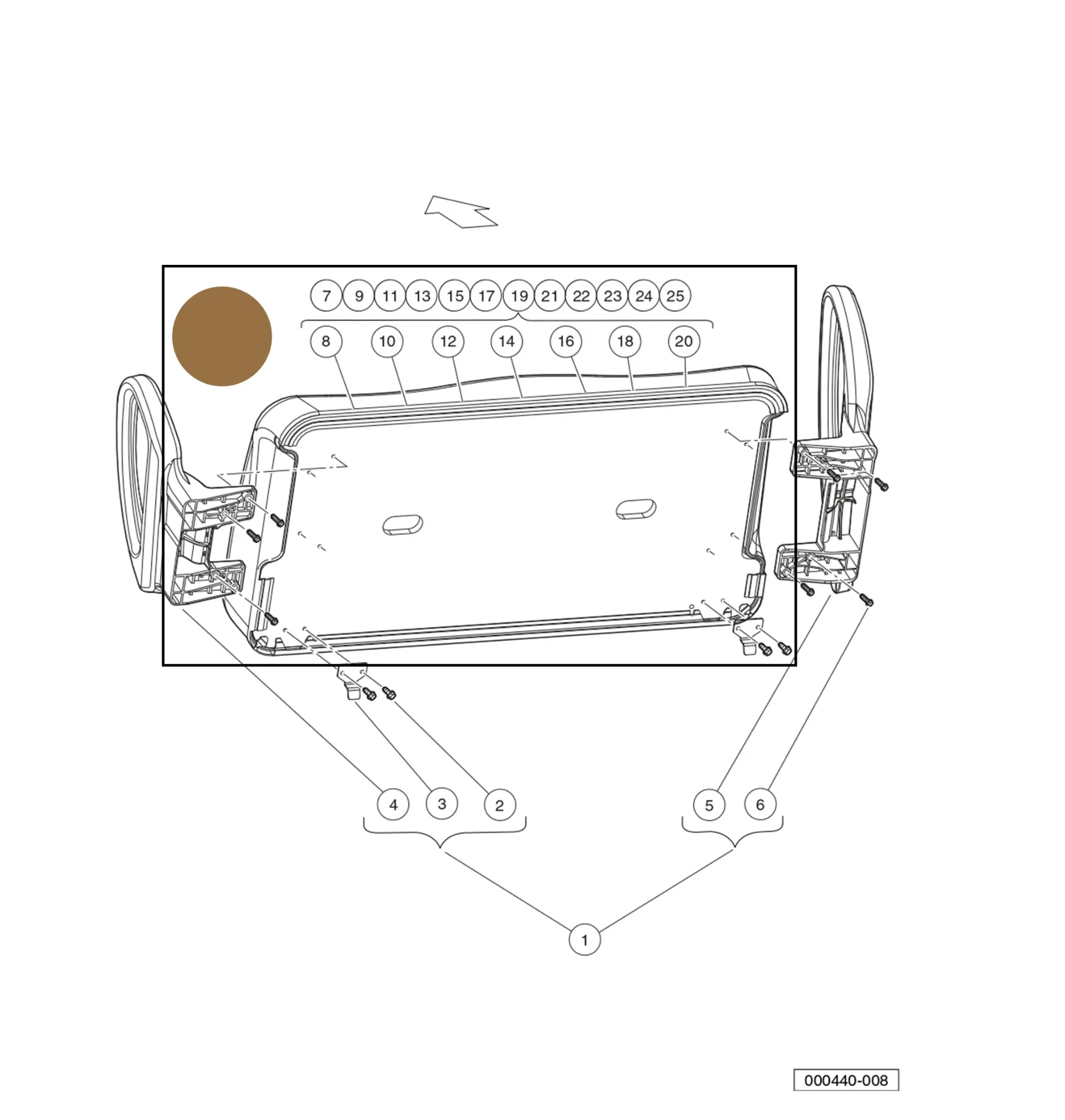 Seat btm asm, kamelenkleur, Original for Clubcar