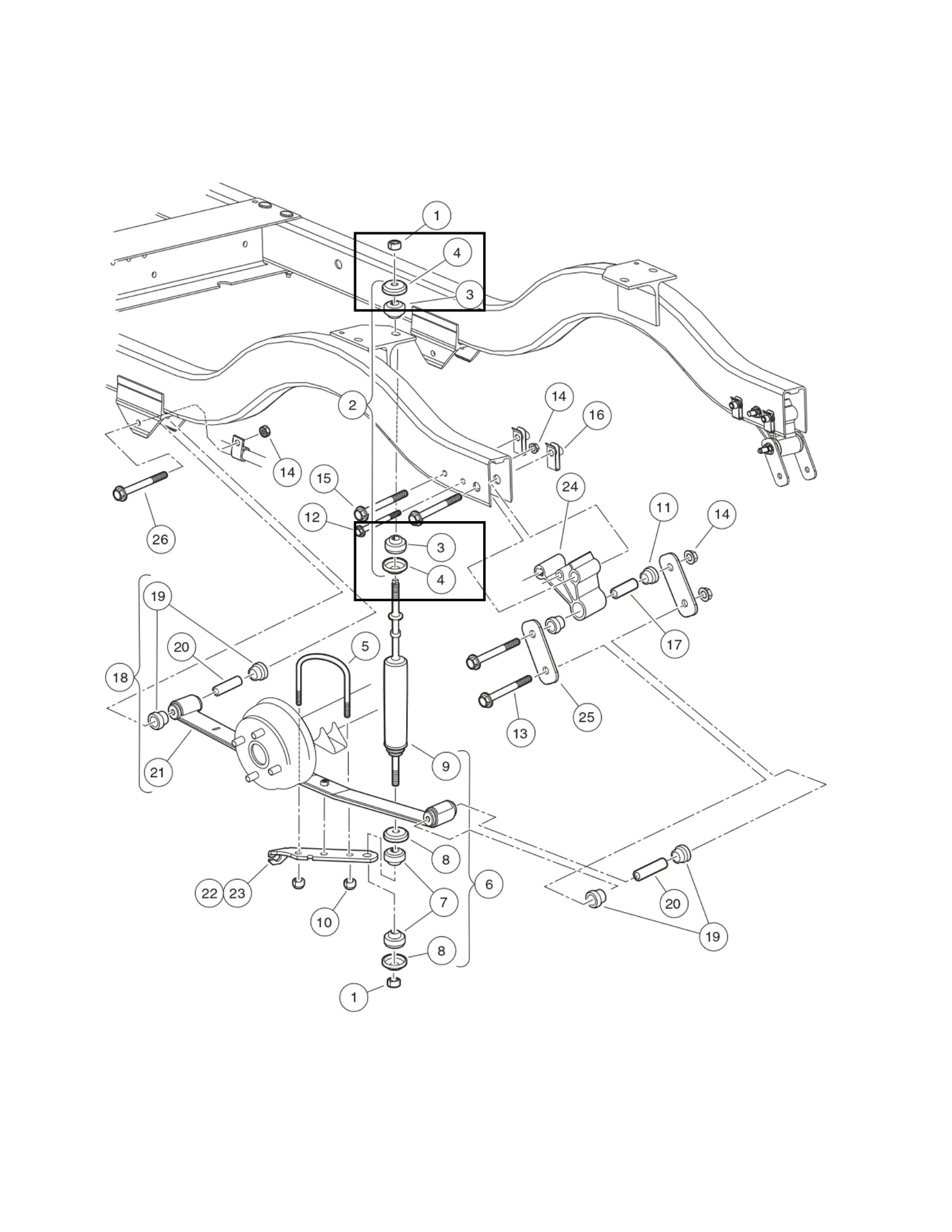 Isolator, shock damper, Original for Clubcar