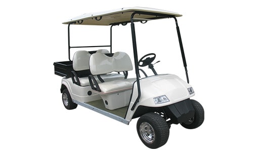 Eagle 4 Plaatsen Classic Cargo S (4KW DC Motor, 4-Wheel Hydraulic Drum Brake + Manual Parking Brake, Steel Rim 8x7 with Hubcap & Tire 18x8.5-8 6PLY, Withou Emergency Stop Button, Without Tarpaulin, Without Digital Speedometer, Without Hour Meter, Without Seatbelts, Without Centralised Water Filling, Plastic Steering Wheel, White, Black, Without Inside Mirror, Without Outside Mirrors, With Plastic Windshield, Without 12V Cigar-Lighter Socket)