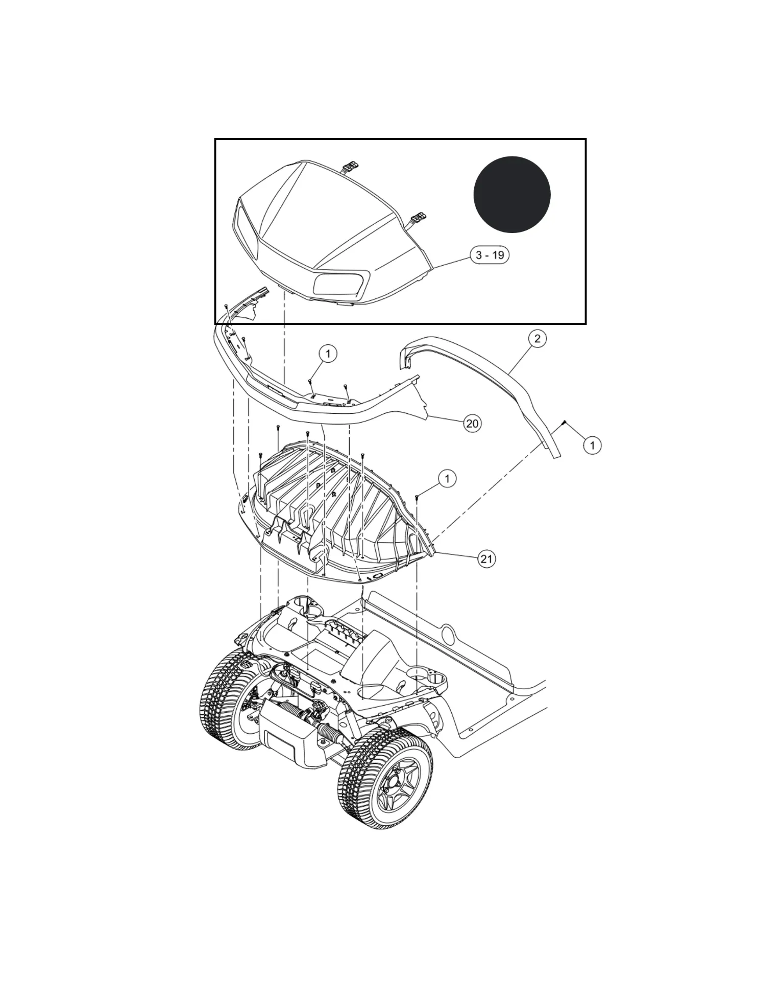 Pnl, Bty, Ft, Black, Sp, Original for Clubcar