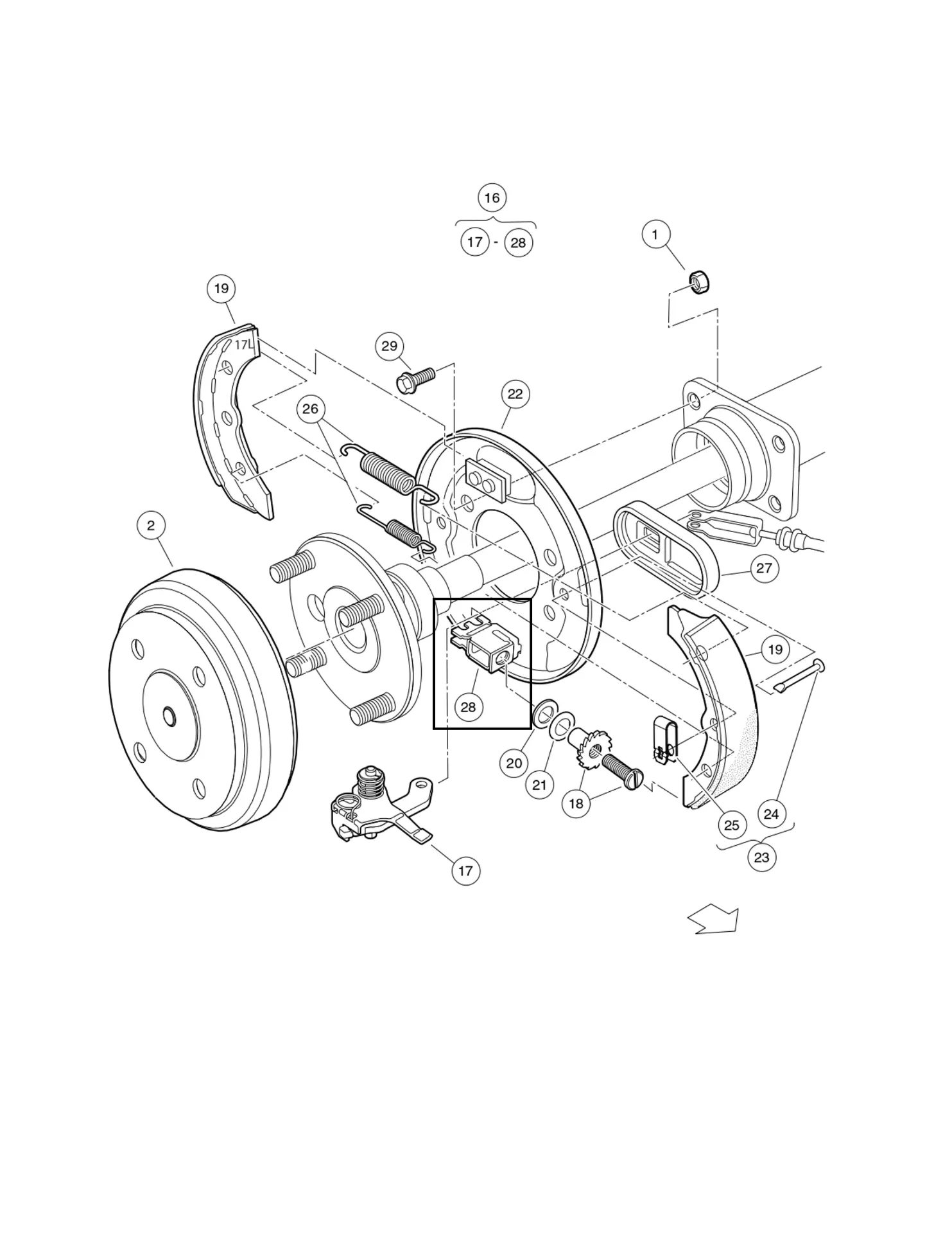 [103483701] Brake block, Original for Clubcar